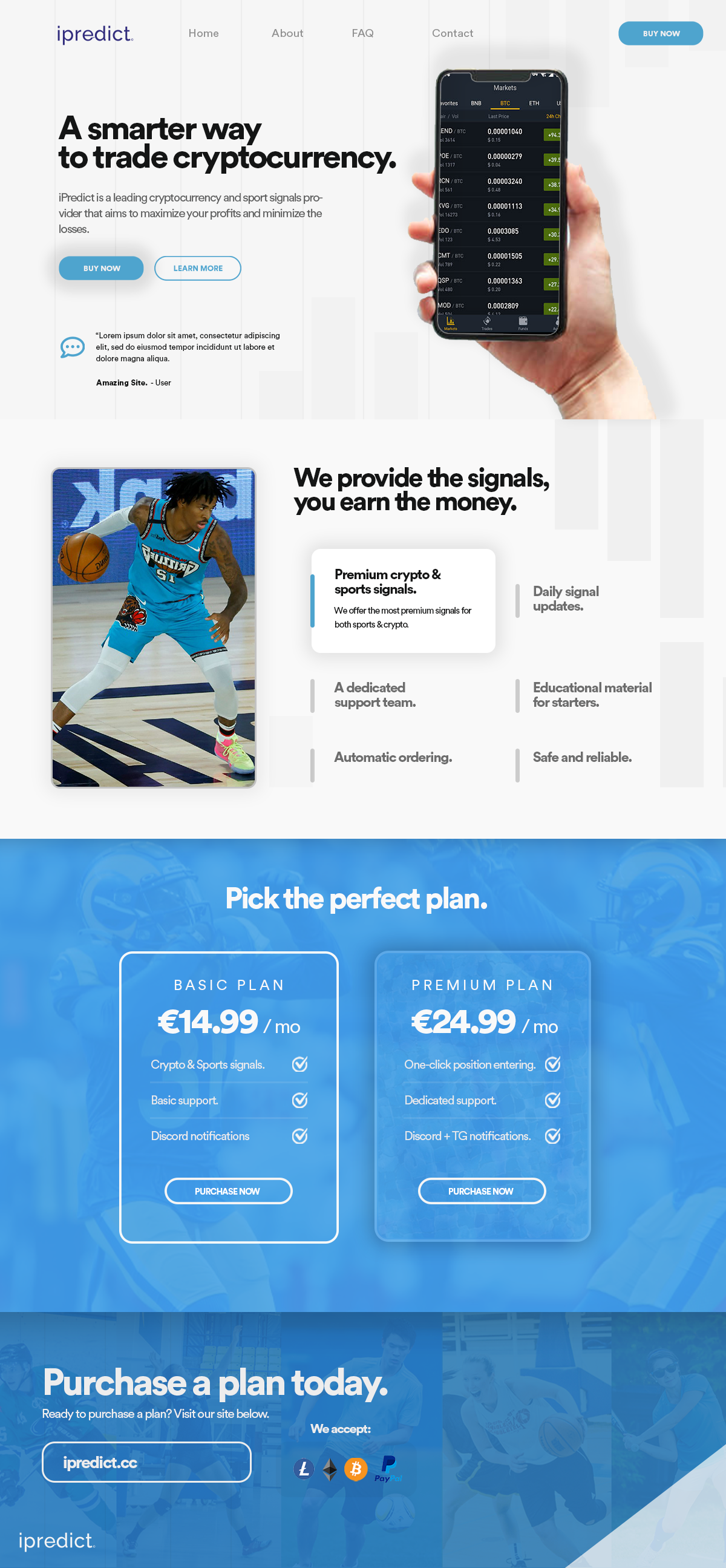 iPredict landing page design